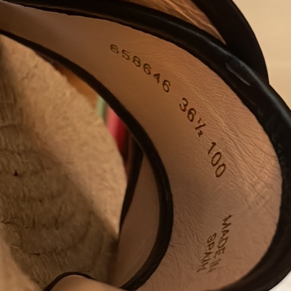 Gucci Sandals Fabric New Espadrille Canvas GG/Napa Charlotte light blue 6.5 - Picture 6 of 10